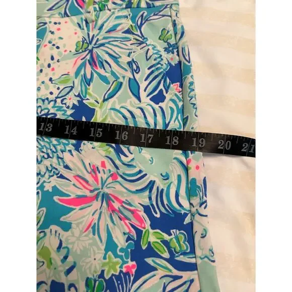NWT Lilly Pulitzer Coastal Blue Lion Around Stretch Knit Shorts w/ Pockets Sz 4 - Picture 12 of 15